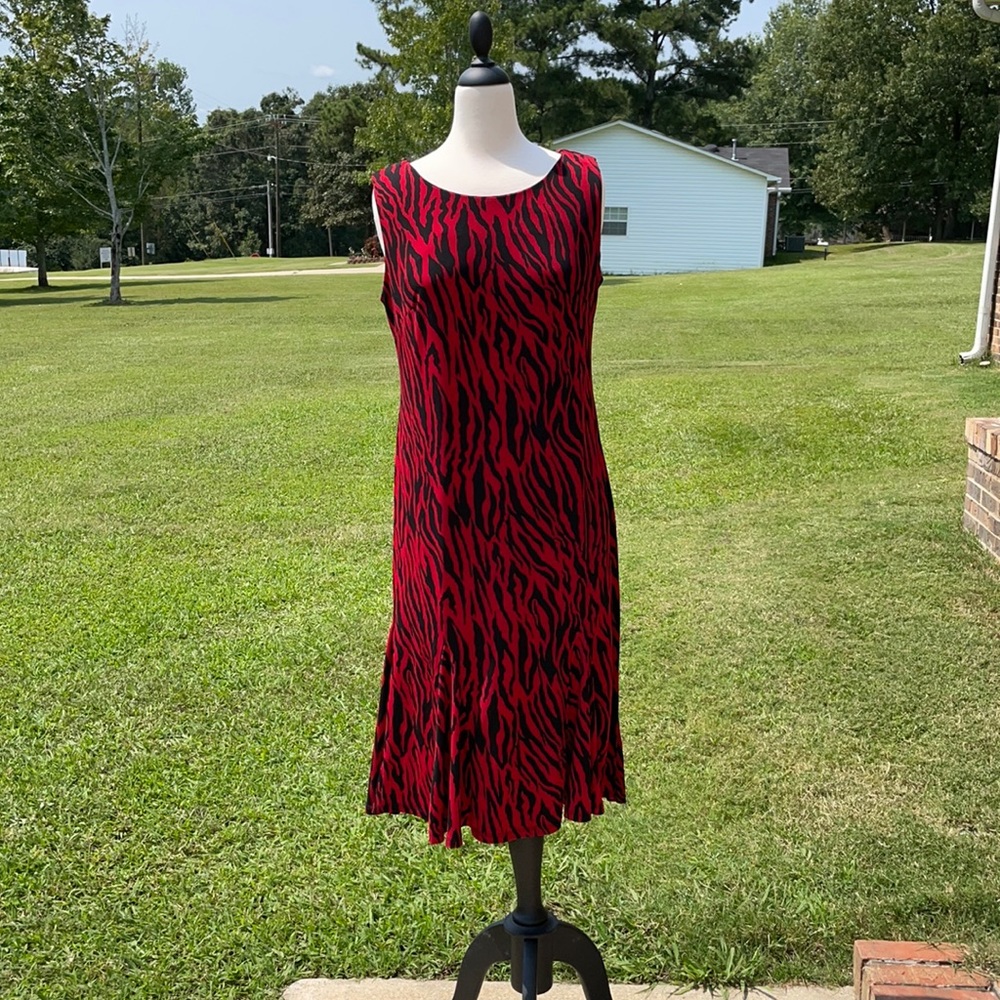 Kim Rogers Women’s Red Zebra Print Dress